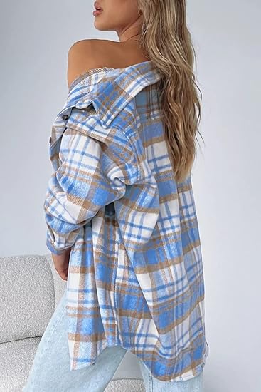 Women's Plaid Shirt Blue