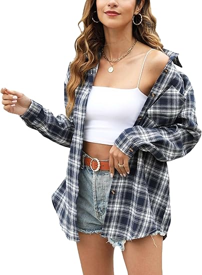Women's Plaid Shirt Black