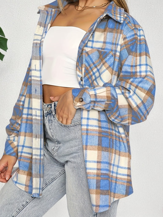 Women's Plaid Shirt Blue