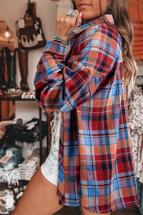 Women's Plaid Shirt Red