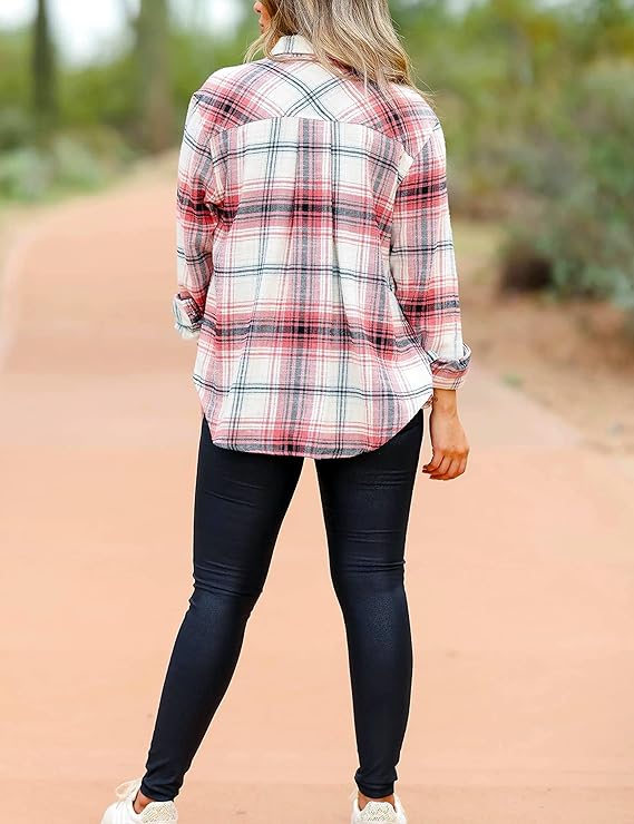 Women's Plaid Shirt Pink