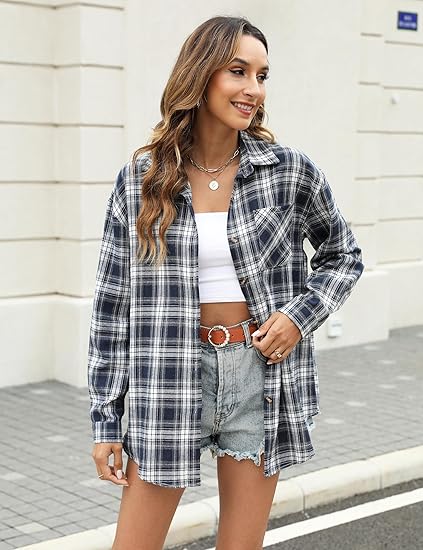 Women's Plaid Shirt Black